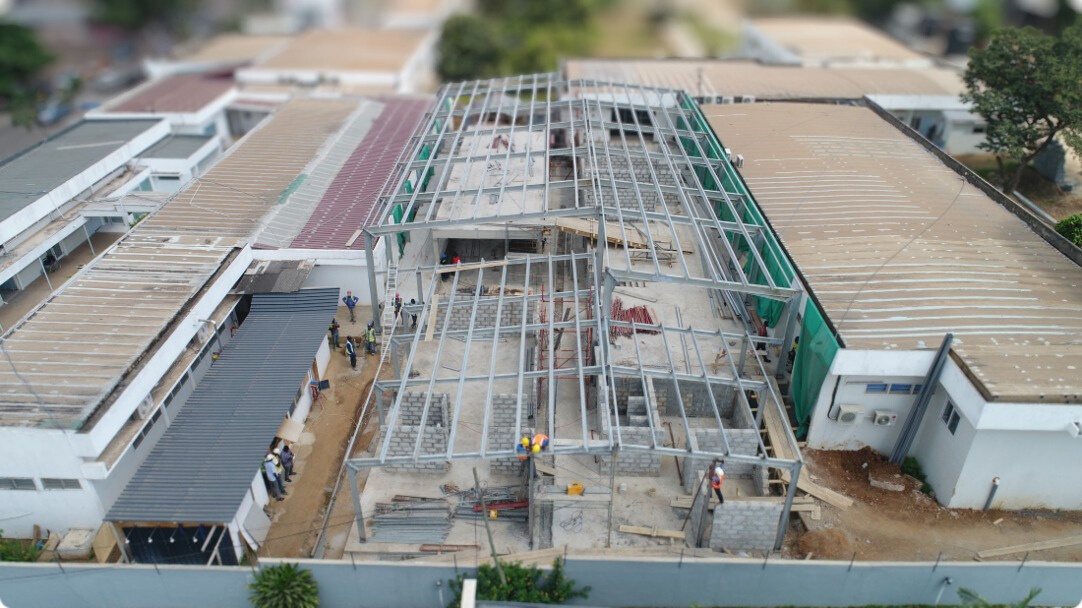 Nyaho Clinic Extension steel structural engineering project Accra